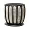 Hello Honey® 7.5" Black & White Hand-Painted Terra Cotta Planter with Saucer Set